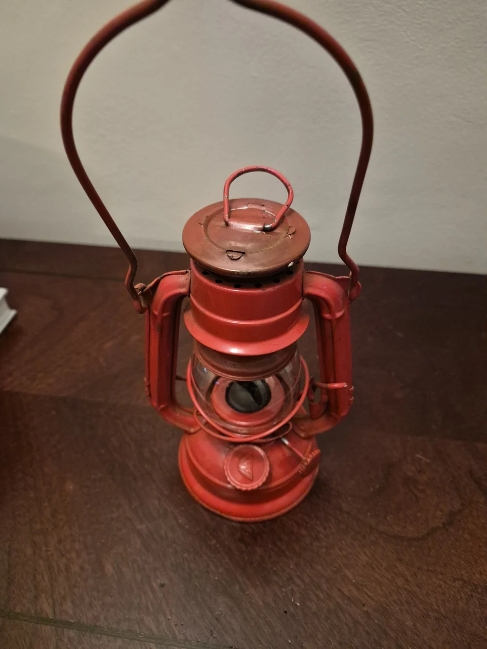 Vintage-wingedwheel Red Metal Lantern Made In JAPAN